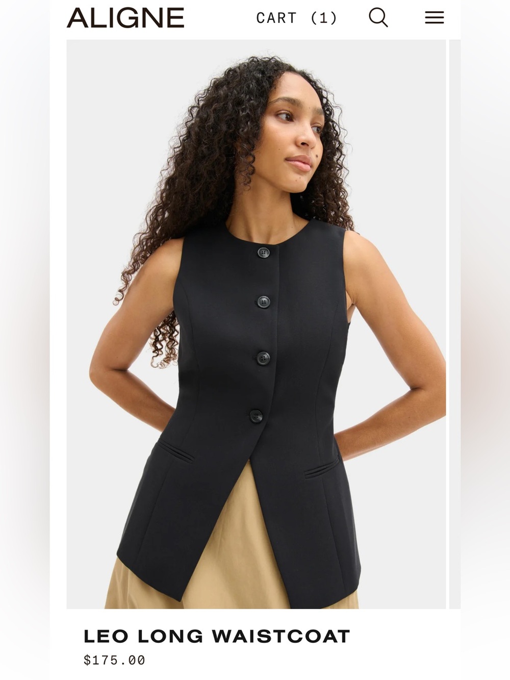 ALIGNE LEO LONG WAISTCOAT
